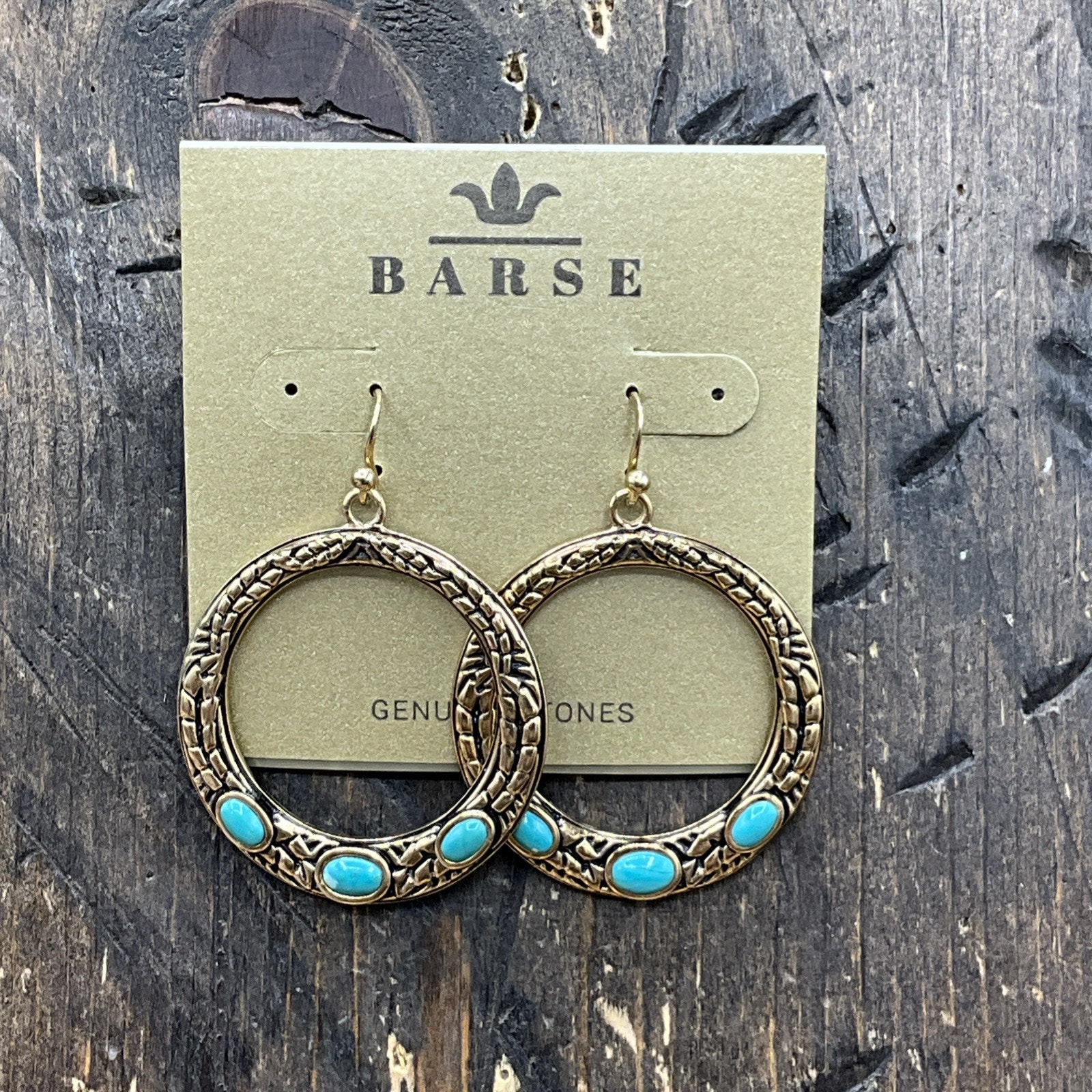 Barse Palisade Loop Earrings- Turquoise- Bronze- Nwt 15$